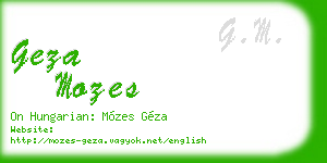 geza mozes business card