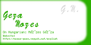 geza mozes business card